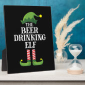 Plaque Photo Boire de la bière Noël Anniversaire (Côté)