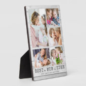 Plaque Photo Bois blanc rustique MEILLEUR MOM JAMAIS Collage ph (Côté)