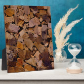 Plaque Photo Bois de chauffage rustique cabine bois écorce mot (Côté)