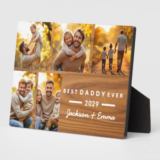 Plaque Photo Bois Meilleur Papa Jamais Fête des pères 5 Photo C (Côté)