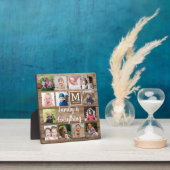 Plaque Photo Bois rustique 13 Photo Collage Famille Monogramme (Insitu)
