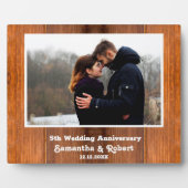 Plaque Photo Bois rustique 5e anniversaire Mariage Photo (Devant)