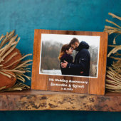 Plaque Photo Bois rustique 5e anniversaire Mariage Photo (Côté)