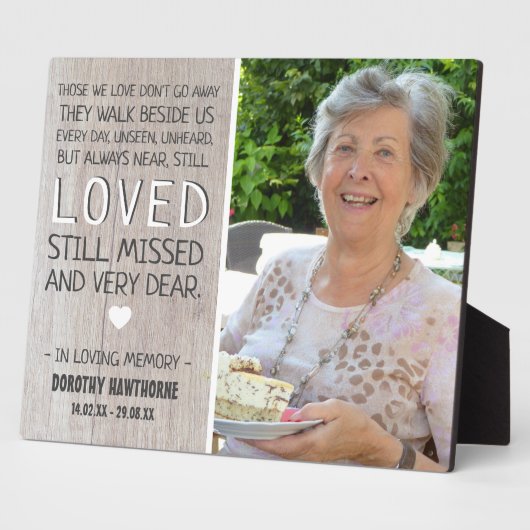 Plaque Photo Bois rustique léger | Mémorial photo (Côté)