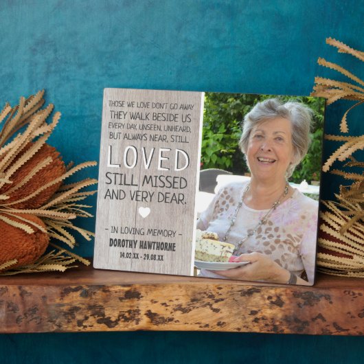 Plaque Photo Bois rustique léger | Mémorial photo (Côté)