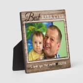 Plaque Photo Bois rustique meilleur Baba jamais grand-père phot (Recto)