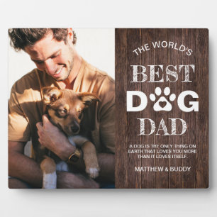 Plaque Photo Bois rustique 'Meilleur Chien Papa' Photo & Citati