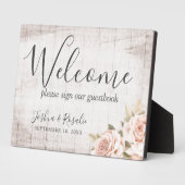 Plaque Photo Bois rustique Roses romantiques Shabby Mariage de  (Côté)