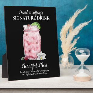 Plaque Photo Boisson au pot rose • PERSONNALISEZ cette boisson