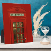 Plaque Photo Boîte téléphonique rouge vintage (Côté)