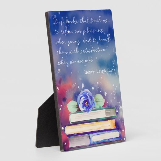 Plaque Photo Boîtes et couleur bleue d'aquarelle Script devis p (Côté)