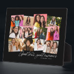 Plaque Photo Bon temps grands souvenirs noir 12 photo collage<br><div class="desc">Un collage amusant de 12 photos est une excellente façon de se souvenir des moments spéciaux. Avec un "bon temps, de grands souvenirs" écrit à la main, cette plaque de collage photo comprend également de la place pour le texte personnalisé. Célébrez la haute année, des vacances, une saison sportive ou...</div>