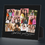 Plaque Photo Bon temps grands souvenirs noir 12 photo collage<br><div class="desc">Un collage amusant de 12 photos est une excellente façon de se souvenir des moments spéciaux. Avec un "bon temps, de grands souvenirs" écrit à la main, cette plaque de collage photo comprend également de la place pour le texte personnalisé. Célébrez la haute année, des vacances, une saison sportive ou...</div>