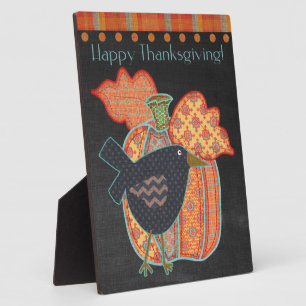 Plaque Photo Bon thanksgiving Citrouille de Patchwork de Prim C