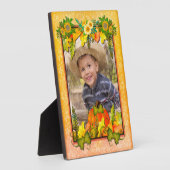 Plaque Photo Bon thanksgiving Citrouille Feuille Automne (Côté)