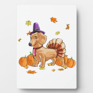 Plaque Photo Bon thanksgiving Dachshund Turquie Costume T Fun