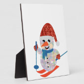 Plaque Photo bonhomme de neige de noël (Côté)