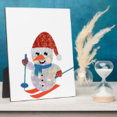 Plaque Photo bonhomme de neige de noël (Côté)