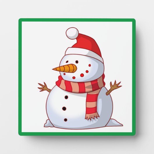 PLAQUE PHOTO BONHOMME DE NEIGE D'HIVER (Devant)