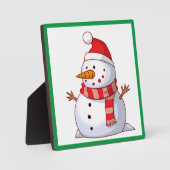 PLAQUE PHOTO BONHOMME DE NEIGE D'HIVER (Recto)