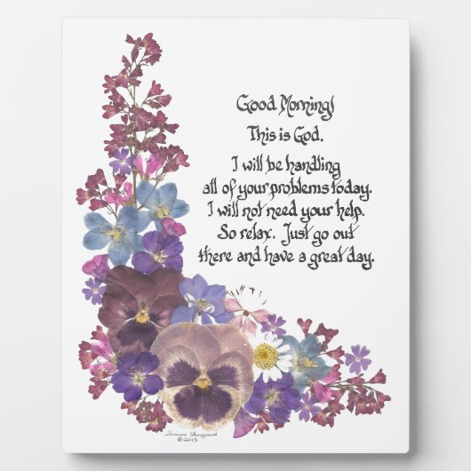 Plaque Photo Bonjour ! (Devant)