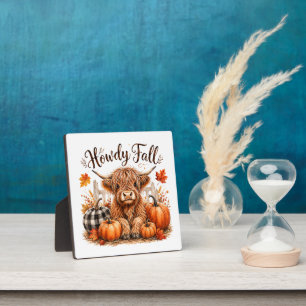 Plaque Photo Bonjour automne vache des Highlands Bonne Action d