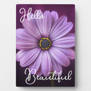 Plaque Photo Bonjour Belle Fleur violette