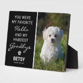 Plaque Photo Bonjour préféré | Hardest Goodbye Pet Memorial (Côté)