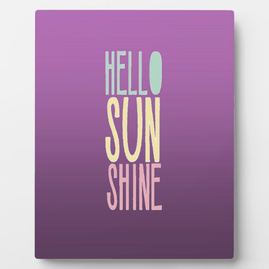 Plaque Photo Bonjour Sunshine (Devant)