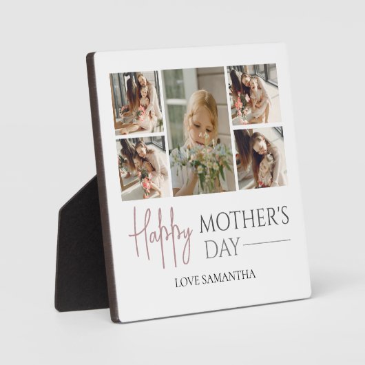 Plaque Photo Bonne fête des mères | Elégant collage photo moder (Recto)