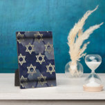 Plaque Photo Bonne Hanoukka Star de David menorah Dreidel Slipp<br><div class="desc">Heureux Hanoukka Star de David menorah Dreidel SlipperyJoe's artistique Célébration bougies Hébreu juif Chanoukah cadeaux décorations religion judaïsme</div>