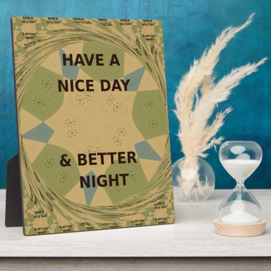 Plaque Photo Bonne journée et meilleur art nocturne Imprimer (Côté)