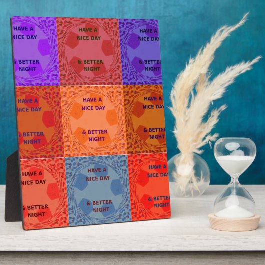 Plaque Photo Bonne journée et meilleur Night Pop Art Imprimer (Côté)