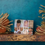 Plaque Photo Bonne première Fête des pères 4 Photo Collage Bois (Côté)