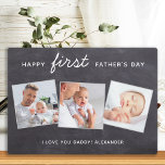 Plaque Photo Bonne première Fête des pères personnalisée 3 phot<br><div class="desc">Surprise papa cette fête des pères avec une plaque photo personnalisée 3. "Happy FIRST Fête des pères" Personnalisez cette plaque de papa avec photos, message et nom favoris. Visitez notre collection pour les meilleurs cadeaux de fête des pères papa et cadeaux de papa personnalisés. DROIT D'AUTEUR © 2020 Judy Burrows,...</div>