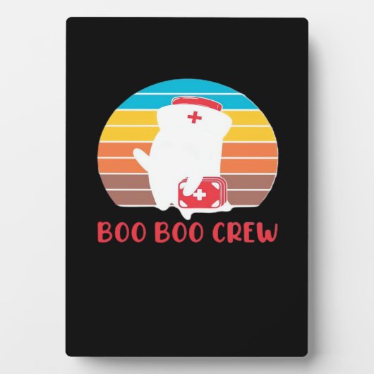 Plaque Photo Boo Boo Crew Nurse Funny Ghost Halloween Classique (Devant)