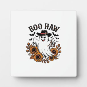 Plaque Photo Boo Haw Cow-boy Fantôme Tournesols Chauves-souris
