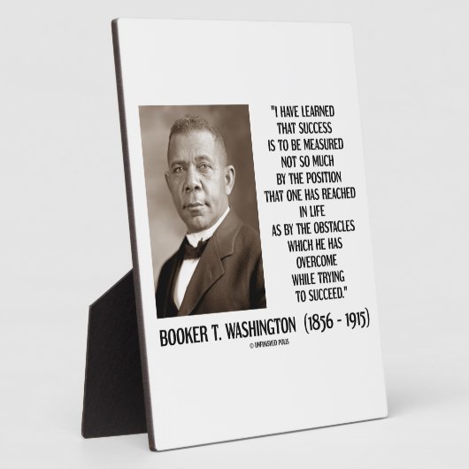 Plaque Photo Booker T. Washington Obstacles Surmonter Succès (Côté)