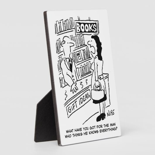 Plaque Photo Bookshop Customer pose une question au commerçant (Côté)