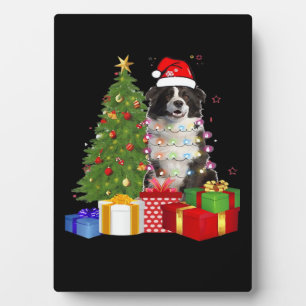 Plaque Photo Border Collie drôle arbre de Noël Joyeux Noël