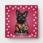 Plaque Photo Bordure Empreinte de Patte Mignonne Schnauzer Anim (Devant)