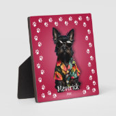 Plaque Photo Bordure Empreinte de Patte Schnauzer Adorable Anim (Recto)