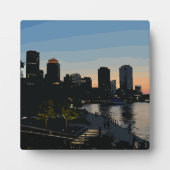 Plaque Photo Boston Seaport Sunset City Skyline (Devant)