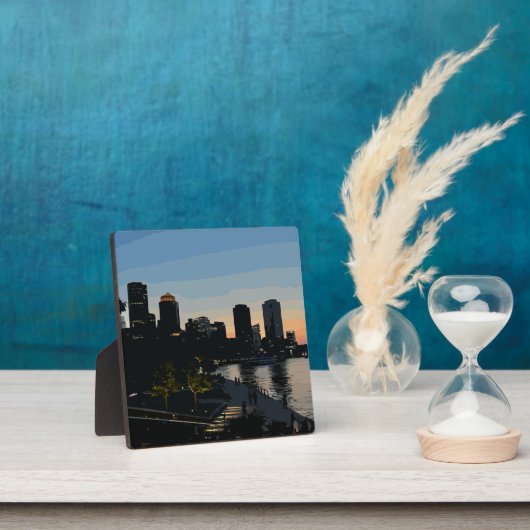 Plaque Photo Boston Seaport Sunset City Skyline (Insitu)
