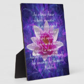 Plaque Photo Bouddha citation Lotus flower (Côté)