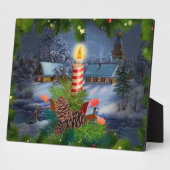 Plaque Photo Bougie de Noël (Côté)