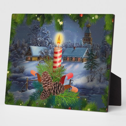 Plaque Photo Bougie de Noël (Côté)