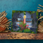 Plaque Photo Bougie de Noël (Côté)