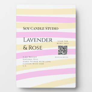 Plaque Photo Bougie de soja rose Lavender entreprise ajouter q