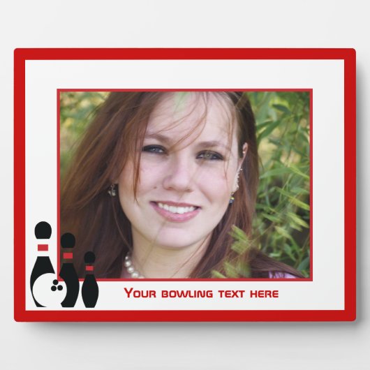 Plaque Photo Boule de bowling et broches personnalisées (Devant)